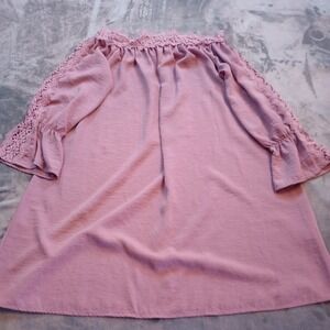 Anthropologie Hummingbird Off the Shoulder Tunic Top Blosue Dress Pink Sz Medium